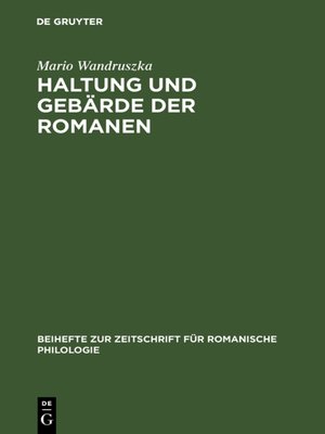cover image of Haltung und Gebärde der Romanen